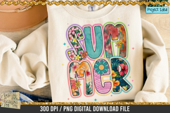 Neon Summer Floral is a professional design that is available at 300dpi PNG to use for Sublimation, iron-on transfer, DTG Printing and normal printing.