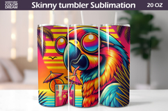 Tropical Macaw Parrot Tumbler Wrap | Summer Beach Product Image 1