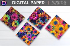 Neon Sunflower Digital Paper Product Image 1