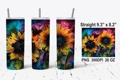 Sunflower Tumbler Wrap, Sublimation Tumbler Wrap Product Image 1
