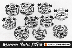 Summer Beach Quotes SVG Design with Palm Trees and Ocean Product Image 1