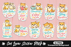 Cute Cat Lover Quotes Sticker PNG Product Image 1