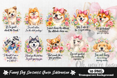 Watercolor Dog Quotes Cute Puppy Humor Illustration for Pet Product Image 1
