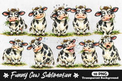 Cute Cartoon Cow Characters Funny Farm Animal Illustration Product Image 1