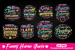 Neon Funny Humor Quote Playful Sarcasm PNG Product Image 1