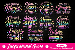 Neon Inspirational Quotes Positive Motivation PNG Product Image 1