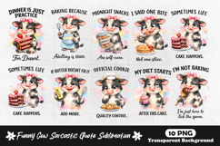 Funny Cow Baking Quotes Cartoon Cow Dessert Humor Product Image 1