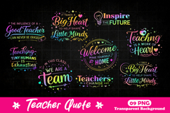 Inspirational Teacher Quotes Colorful Neon Typography Product Image 1