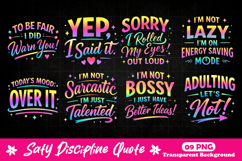 Savage Discipline and Attitude Neon Quote Designs Product Image 1
