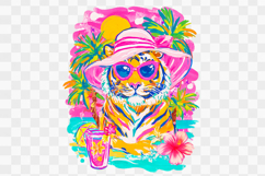 Neon Sassy Bougie Tiger Summer PNG Design Product Image 1