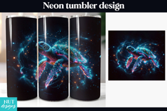 Neon Turtle Tumbler Wrap underwater Tumbler 20oz Product Image 1