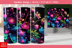 Spring Flowers tumbler Neon Floral tumbler Neon tumbler Product Image 1