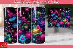 Lighting WildFlowers tumbler Floral tumbler Neon tumbler Product Image 1