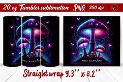 Tumbler wrap | Neon sublimation | Mushroom Product Image 1