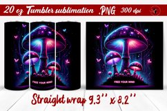 Tumbler wrap | Neon sublimation | Mushroom Product Image 1