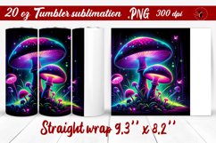 Tumbler wrap | Neon sublimation | Mushroom Product Image 1