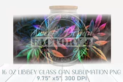 Neon weed glass can, marijuana libbey glass can sublimation Product Image 2