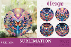 Butterfly PNG design being used as Wind Spinner Sublimation Designs print