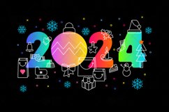Neon Happy 2024 Year Banner Product Image 1