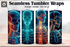 4 Neon Skeleton Tumbler Wrap Sublimations, 20 oz Product Image 1