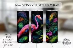 Tropical Flamingo Tumbler Wrap - 20 oz Animal Tumbler Wrap Product Image 1