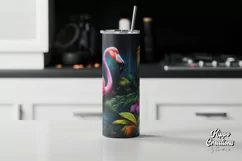 Tropical Flamingo Tumbler Wrap - 20 oz Animal Tumbler Wrap Product Image 2