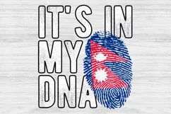 It's in my DNA Nepal Flag Fingerprint PNG Sublimation Product Image 1