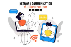 6 Network Communication Illustration Product Image 1