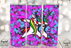 Camouflage dabbing unicorn 20oz Tumbler Sublimation Product Image 3