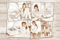 GlamArtZhanna, Neutral Autumn Junk Journal Pages, Pumpkins Junk Journal Paper, Cozy Fall Digital Collage Sheet, White Pumpkins Scrapbook Kit, American Woman Junk Journal Kit, Autumn Girl Journal Card, Cozy Home Journaling Pages, Fall Ephemera Pages, Autum