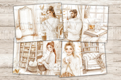 GlamArtZhanna, Neutral Autumn Junk Journal Pages, Pumpkins Junk Journal Paper, Cozy Fall Digital Collage Sheet, White Pumpkins Scrapbook Kit, American Woman Junk Journal Kit, Autumn Girl Journal Card, Cozy Home Journaling Pages, Fall Ephemera Pages, Autum