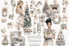 GlamArtZhanna, Christmas clipart, Christmas clip art, Winter clipart, Winter clip art, Gold Christmas png, Neutral Christmas, Gray Christmas png, Holiday clipart, Holiday clip art, Xmas clipart, Christmas Ornaments, Christmas girl png, Blush Christmas png