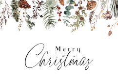 neutral christmas clipart watercolor winter png pine cones cedar fir fern berries eucalyptus orange