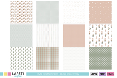 Cozy holiday scrapbook papers in soft winter colors