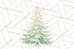 Neutral Christmas Tree Clipart Modern Minimalist Holiday PNG Product Image 5