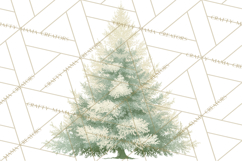 Neutral Christmas Tree Clipart Modern Minimalist Holiday PNG Product Image 2