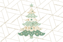 Neutral Christmas Tree Clipart Modern Minimalist Holiday PNG Product Image 5