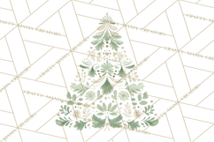 Neutral Christmas Tree Clipart Modern Minimalist Holiday PNG Product Image 2