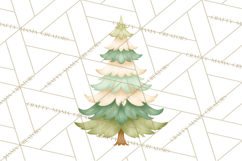 Neutral Christmas Tree Clipart Modern Minimalist Holiday PNG Product Image 3