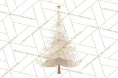 Neutral Christmas Tree Clipart Modern Minimalist Holiday PNG Product Image 3