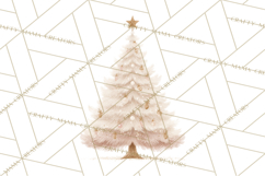 Neutral Christmas Tree Clipart Modern Minimalist Holiday PNG Product Image 2