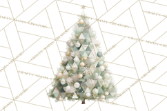 Neutral Christmas Tree Clipart Modern Minimalist Holiday PNG Product Image 3