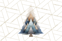 Neutral Christmas Tree Clipart Modern Minimalist Holiday PNG Product Image 4