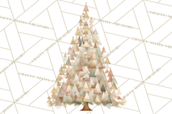 Neutral Christmas Tree Clipart Modern Minimalist Holiday PNG Product Image 2