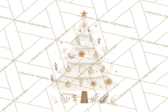 Neutral Christmas Tree Clipart Modern Minimalist Holiday PNG Product Image 3