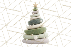 Neutral Christmas Tree Clipart Modern Minimalist Holiday PNG Product Image 3