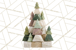 Neutral Christmas Tree Clipart Modern Minimalist Holiday PNG Product Image 4