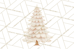 Neutral Christmas Tree Clipart Modern Minimalist Holiday PNG Product Image 3