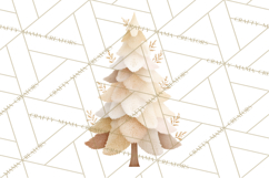 Neutral Christmas Tree Clipart Modern Minimalist Holiday PNG Product Image 4