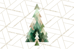 Neutral Christmas Tree Clipart Modern Minimalist Holiday PNG Product Image 2